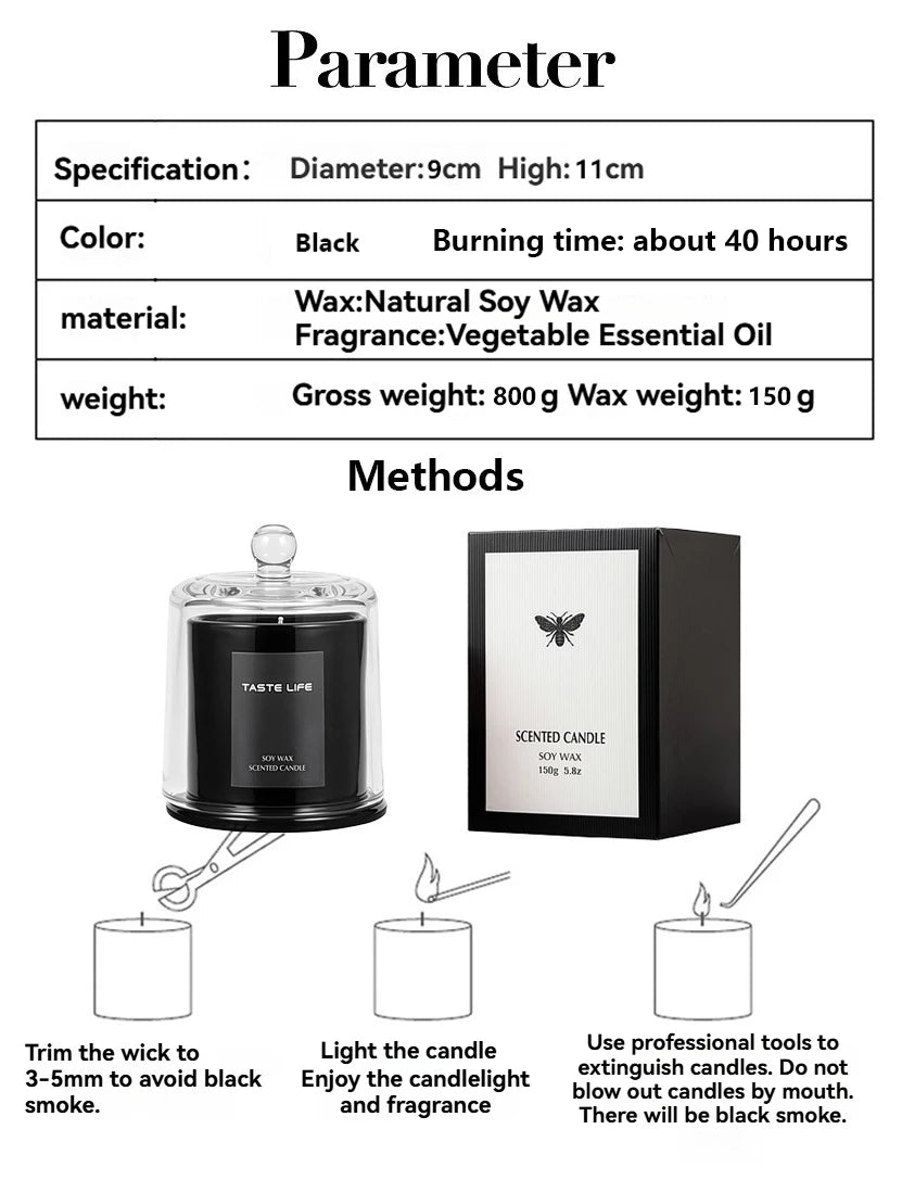 Vela Aromática de Cera de Soja — Campana de Vidrio