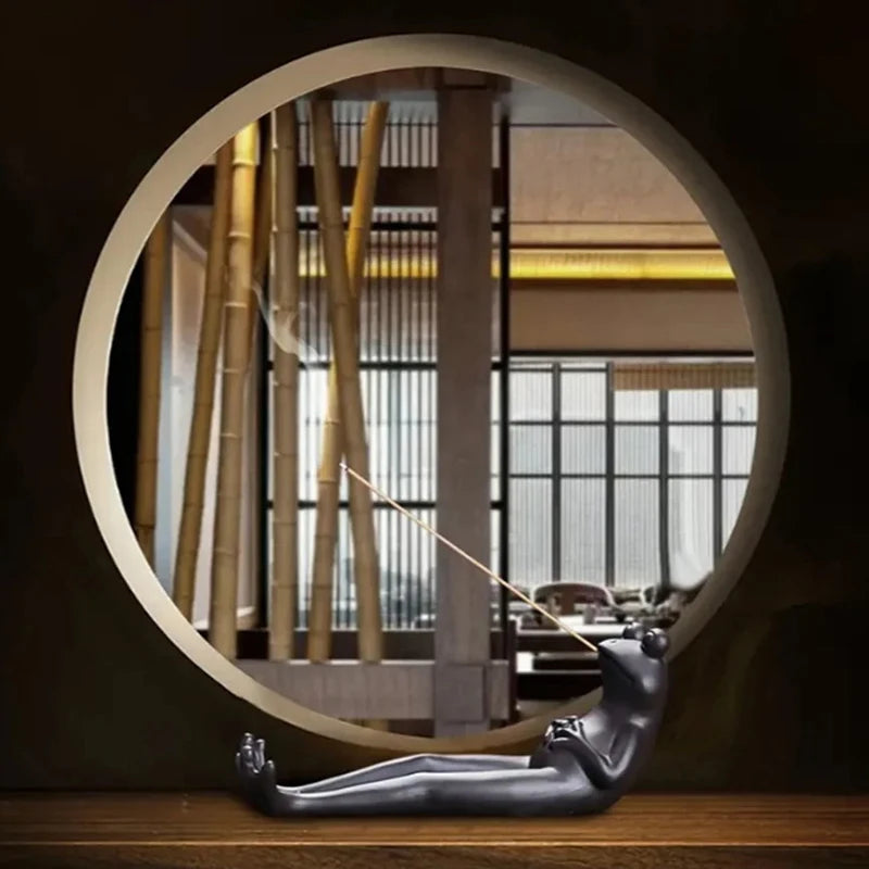 Soporte para varilla de incienso de Palma de rana, quemador de incienso de cerámica, receptor de cenizas para aromaterapia/Yoga/meditación/sala de estar en casa, decoración de oficina