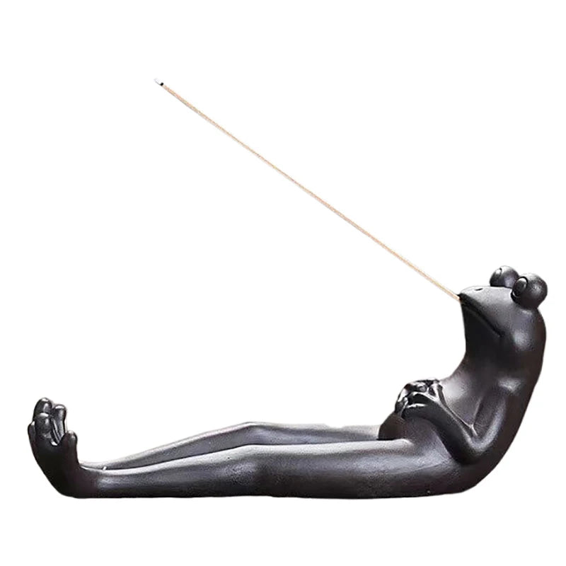 Soporte para varilla de incienso de Palma de rana, quemador de incienso de cerámica, receptor de cenizas para aromaterapia/Yoga/meditación/sala de estar en casa, decoración de oficina