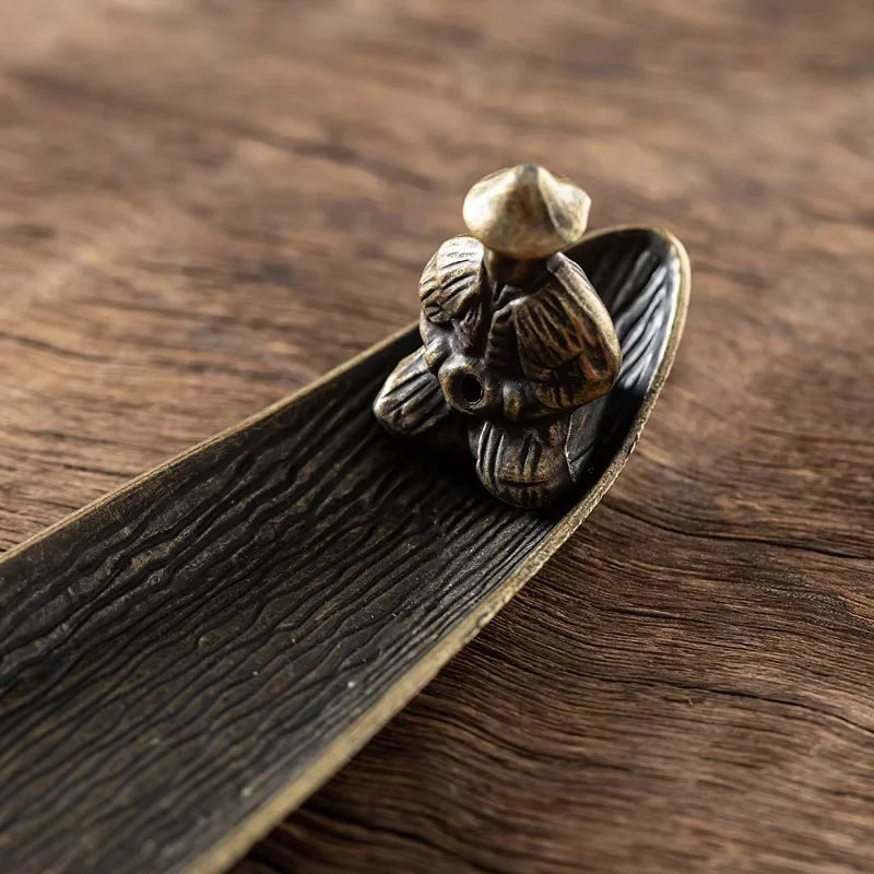 Porta Incienso Creativo con Forma de Barco de Pesca, Quemador de Incienso, Varillas de Incienso de Sándalo, Quemadores, Adorno de Aromaterapia, Decoración para Salón de Té