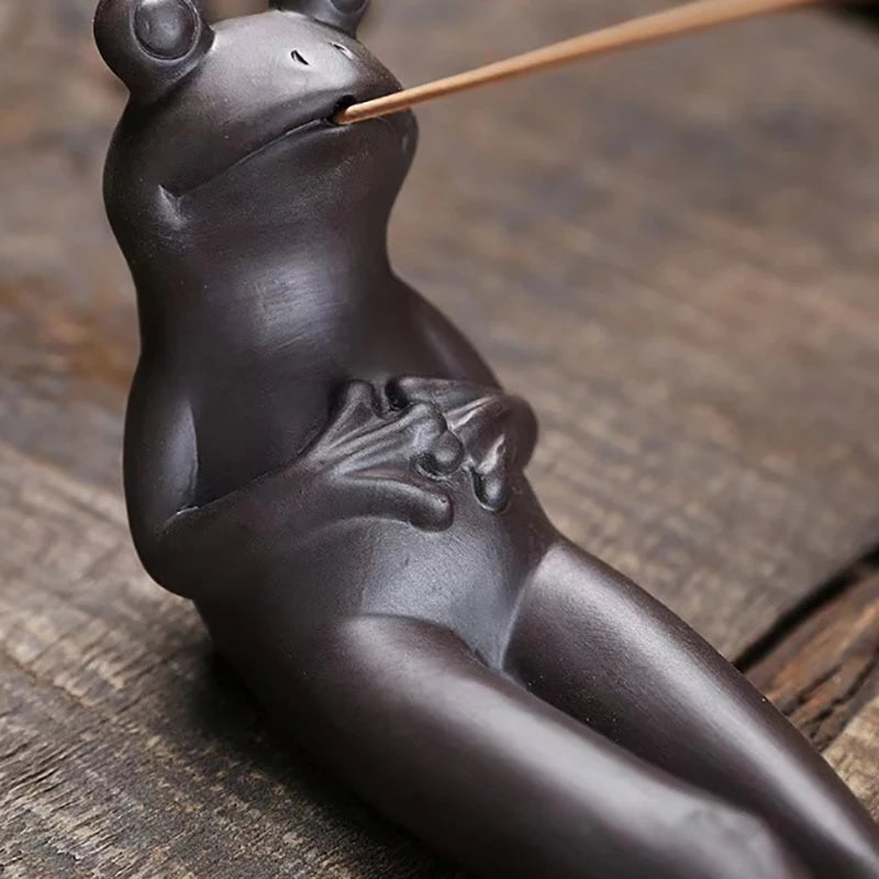 Soporte para varilla de incienso de Palma de rana, quemador de incienso de cerámica, receptor de cenizas para aromaterapia/Yoga/meditación/sala de estar en casa, decoración de oficina