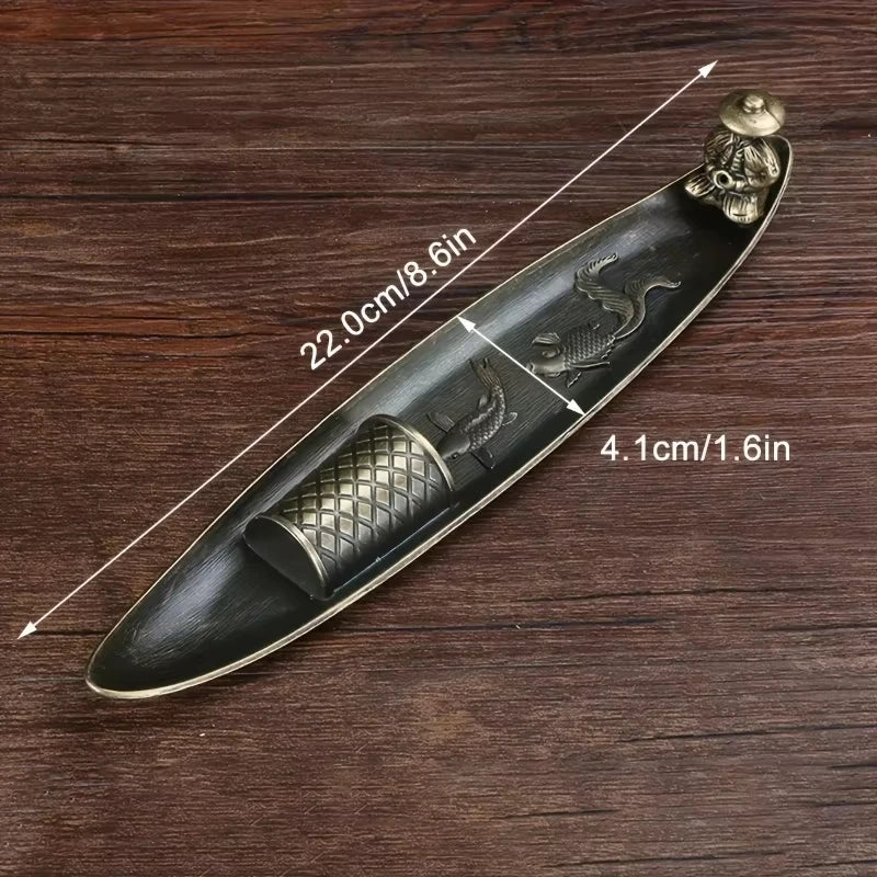 Porta Incienso Creativo con Forma de Barco de Pesca, Quemador de Incienso, Varillas de Incienso de Sándalo, Quemadores, Adorno de Aromaterapia, Decoración para Salón de Té
