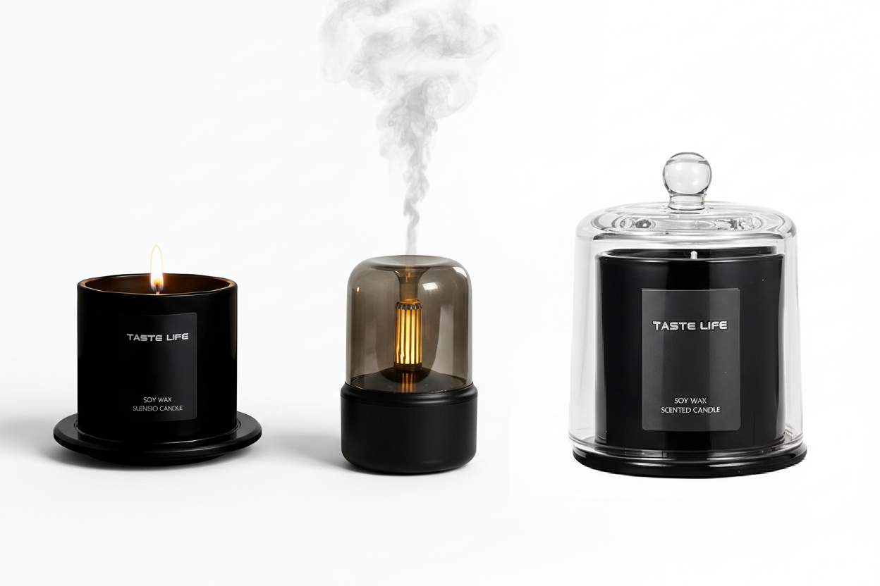Set Aromas — Vela Aromatica Taste Life + Difusor + Vela  Aromatica Taste Life Premium